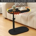 thumbnail image 2 of ZYNERY 30x45x45-80cm Wood CShaped Side Table, 360° Swivel Height Adjustable, Small Coffee Snack Table for Sofa/Bed（Black）, 2 of 7