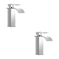 thumbnail image 1 of Grifos de lavabo Injueey lujosos Acero inoxidable multifuncionales estilo corto plateado, 1 of 6