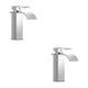 thumbnail image 1 of Grifo negro impermeable y multifuncional Toystoory cascada lavabo grifo moderno cuarto de baño estilo corto plateado 2Conjunto, 1 of 6