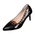 thumbnail image 2 of Gealkoca Women High Heels Pumps Studded Rivet Party Wedding Shoes Women's Stilettos Pointed Toe Closed Slip On Casual Party Prom Dress Shoes, 2 of 9