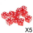 thumbnail image 1 of Runquan dés D6 5x10 Pièces pour Jeux de Donjons et Dragons RPG Gaming 16mm Rouge 5 Pcs, 1 of 8