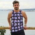 thumbnail image 6 of Daiia flower Skull rose Printed Men's Quick Dry Fit Muscle Tank Top Slim-Fit Tank Workout Tank Top Lightweight Sports Tank Top-3X-Large, 6 of 7