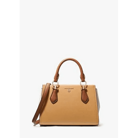 Michael Michael Kors Marilyn Small Color-Block Saffiano Leather Crossbody Bag - PLE PNUT/LUG