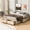 Antique Natural, variant on Euroco Wood Queen Size Platform Bed with 6 Drawers for Kids Teens Adults, Antique Natural