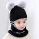 thumbnail image 2 of Pasamontañas para bebé, niña, niño, invierno, cálido, bufanda, chal, tejido, lindo, color negro, 2 of 3
