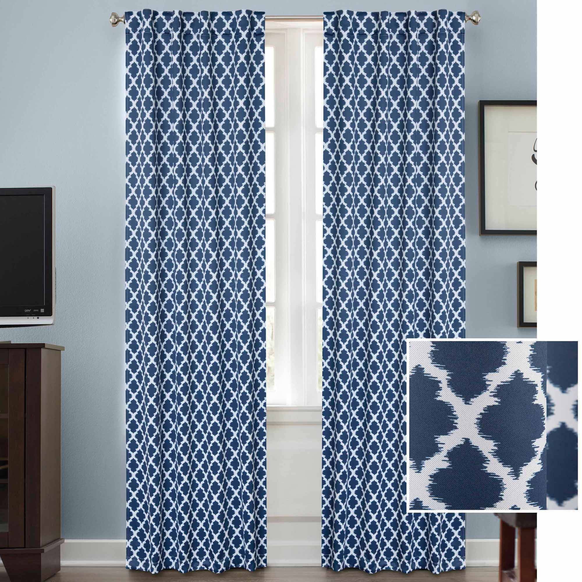 indigo batik shower curtain