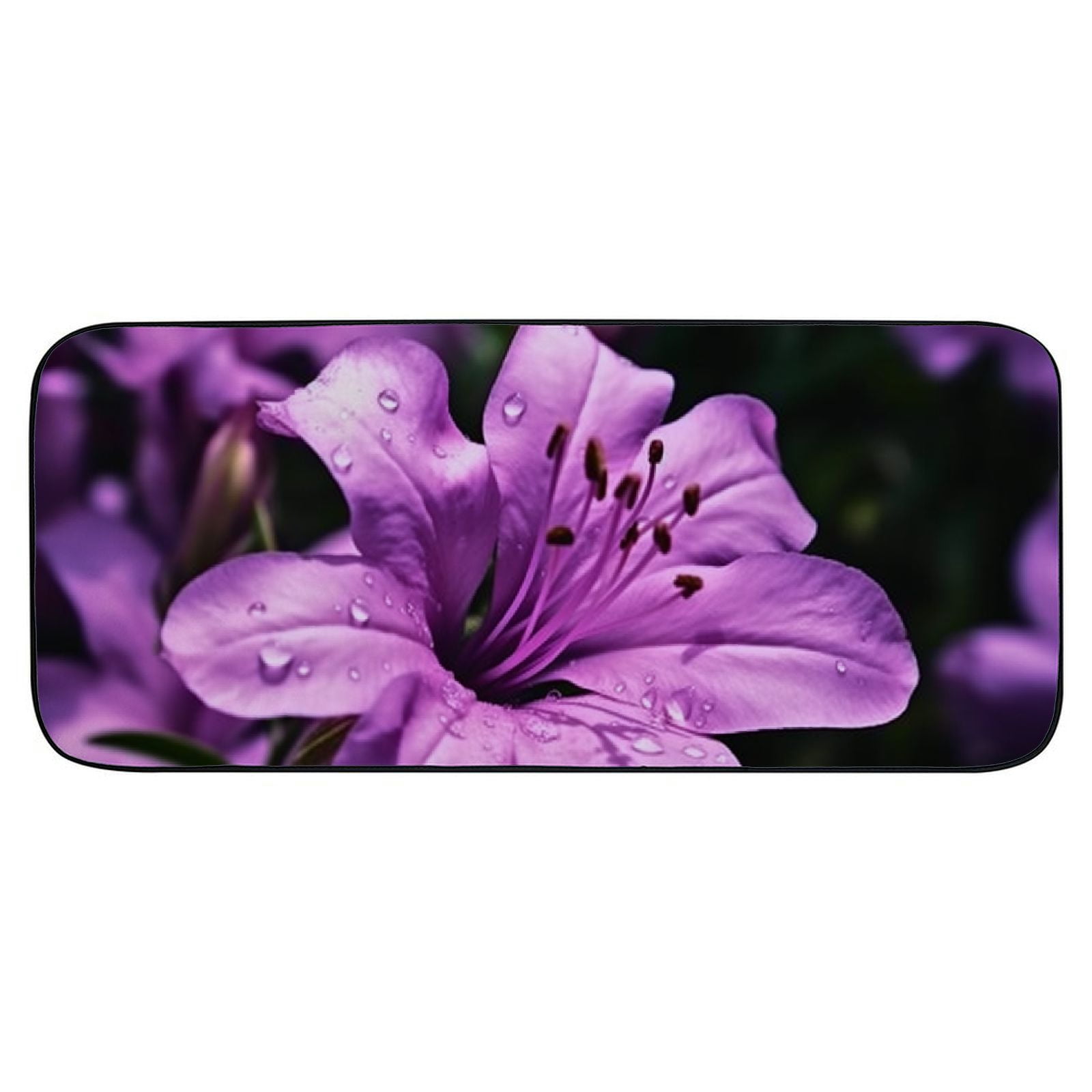 Qinduosi Decorative Door Mat, Door Mat with Non-Slip Rubber Backing, Easy Cleaning, Traps Dirt, for Entry, Patio, Garage - Rhododendron Flower Nature Blossom Violet 19.68*47.24 in