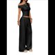 thumbnail image 2 of Conjuntos de Dos Piezas para Mujer, Top Corto Informal de un Solo Hombro, Pantalones Anchos y Conjuntos Y2K A Juego. Negro L, 2 of 7