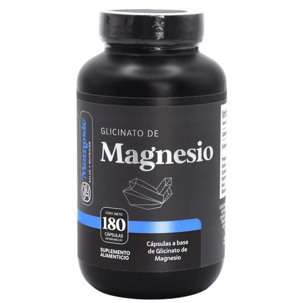 Glicinato De Magnesio 180 Cápsulas De 500 Mg Glycinate Magnesium Suplemento Alimenticio Vegano Alta Absorción | Momosie