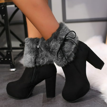 

TALKVE Short Breathable Retro Zipper High Women s Heels Shoes Fashion Boots Women s Boots