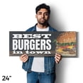 thumbnail image 4 of The Best Burgers In Town Vinyl Decal 2 Pack of 24 Inch x 9 Inch Weatherproof Heavy-Duty Adhesive Backing | Restaurant Specials, Freshly Made, Delicious Meals | Made in USA, 4 of 6
