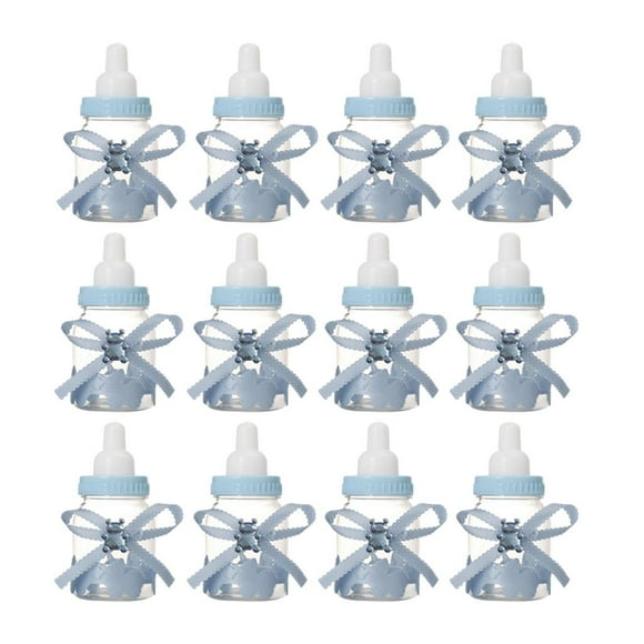 12 cajas de dulces para biberones de 3,54 pulgadas para regalo de baby shower 蓝色