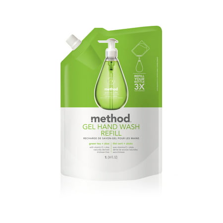 Method Gel Hand Soap Refill, Green Tea + Aloe, 34