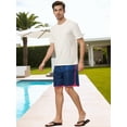 thumbnail image 4 of DARING DIVA Men's Drawstring Waist Color Block Striped Board Shorts 30 Dark Blue, 4 of 6