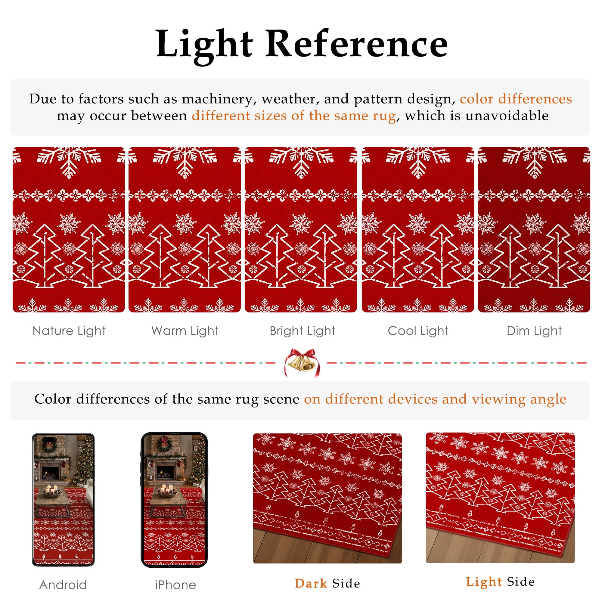 BERTHMEER 2'X6' Christmas Runner Rug Red Hallway Runner for Indoor Entryway Entrance Hallway Kitchen Soft Washable Non-slip Snowflake Rug,Red