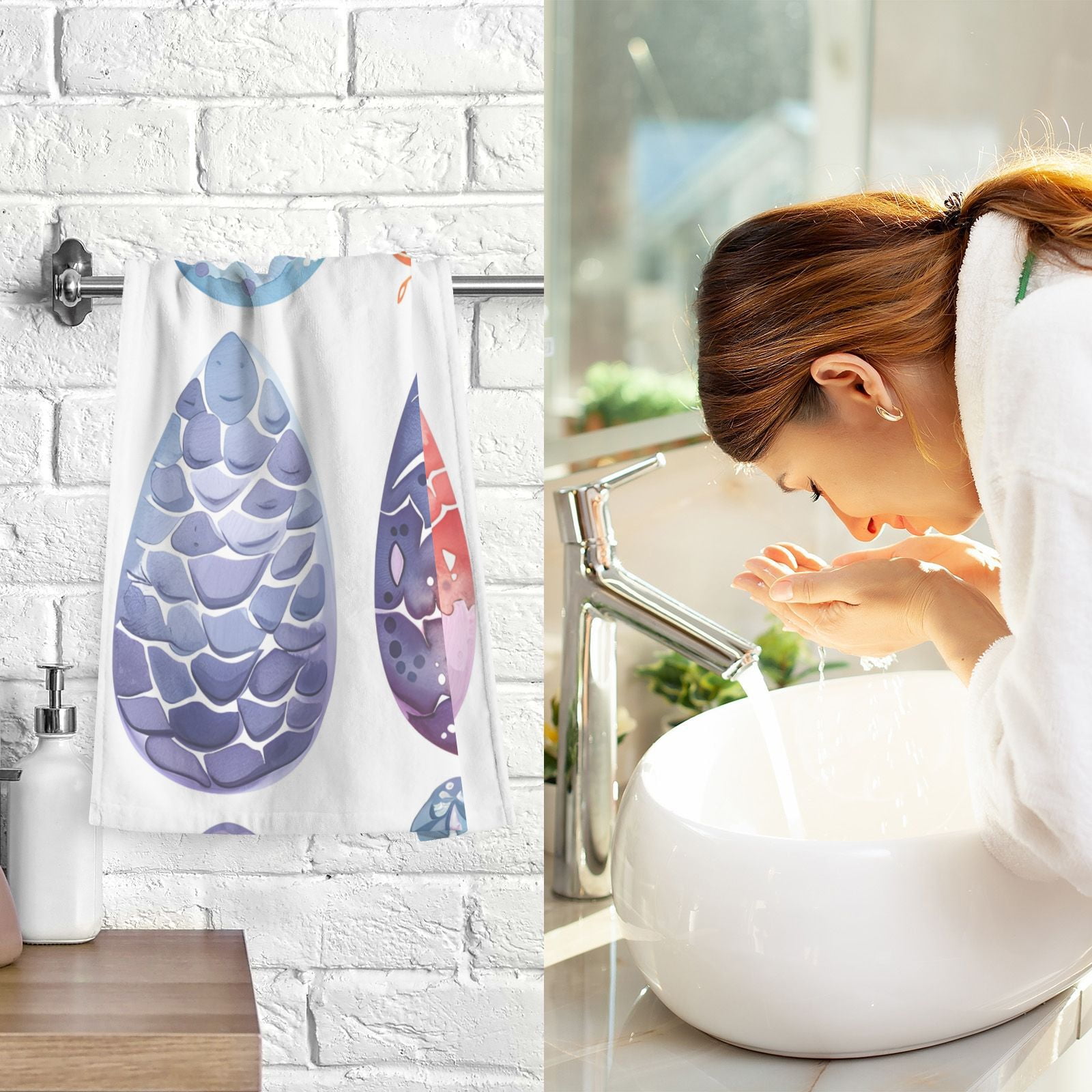 Dragon Eggs Hand Towels Cotton Bath Towels Large Face Towels Absorbent for Bathroom 2 Packs