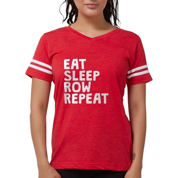 CafePress - Eat Sleep Row Repeat T Shirt - Womens Football Shirt