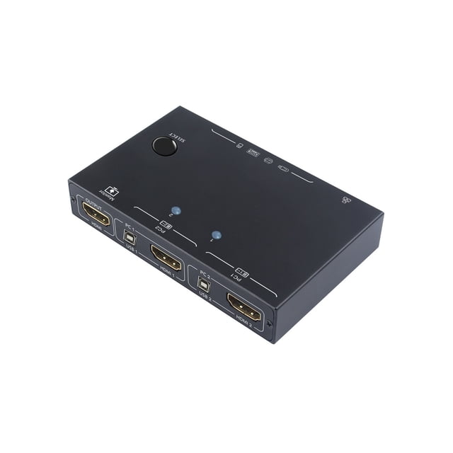 High-Clear Switcher -Compatible KVM 2 in 1 out switcher 4K/USB RJ45 KVM Switch Dual KVM Switch USB 2.0 to 4Kx2K@60Hz/3D/1920*1080@60Hz Adaptive EDID/HDCP Decryption Support 100 Gigabit Eth