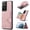 Pink, variant on For Samsung Galaxy S21 Ultra 5G JEEHOOD Retro Magnetic Detachable Protective Case with Wallet & &