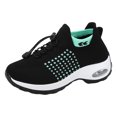 thumbnail image 7 of HEWUQI Women's Walking Sock Shoes Mesh Lightweight Air Cushion Slip on Work Platform Breathable Arch Support Orthopedic Sneakers Green Size 9, 7 of 7