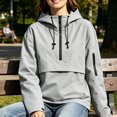 thumbnail image 6 of TaTaai Womens Anorak Long Sleeve Half Zip Hooded Waterproof Windbreaker with Pockets Lightweight Outdoor Hiking Jacket, 6 of 6
