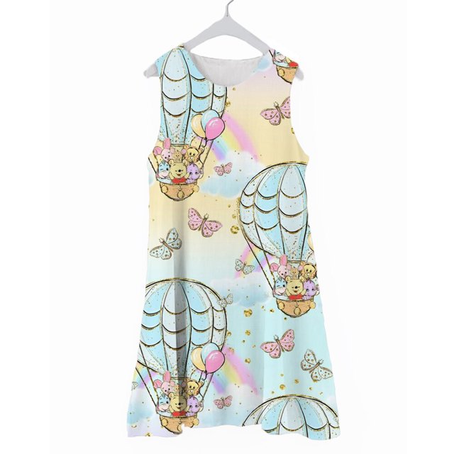 Moda verano Disney niñas pijamas niños camisón sin mangas niños bebé Winnie the Pooh camisón 6 8 10 12 años Old160 Gao Jinjia LED