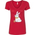 thumbnail image 3 of Inktastic Easter Cute Bunny and Chick Women's V-Neck T-Shirt, 3 of 5