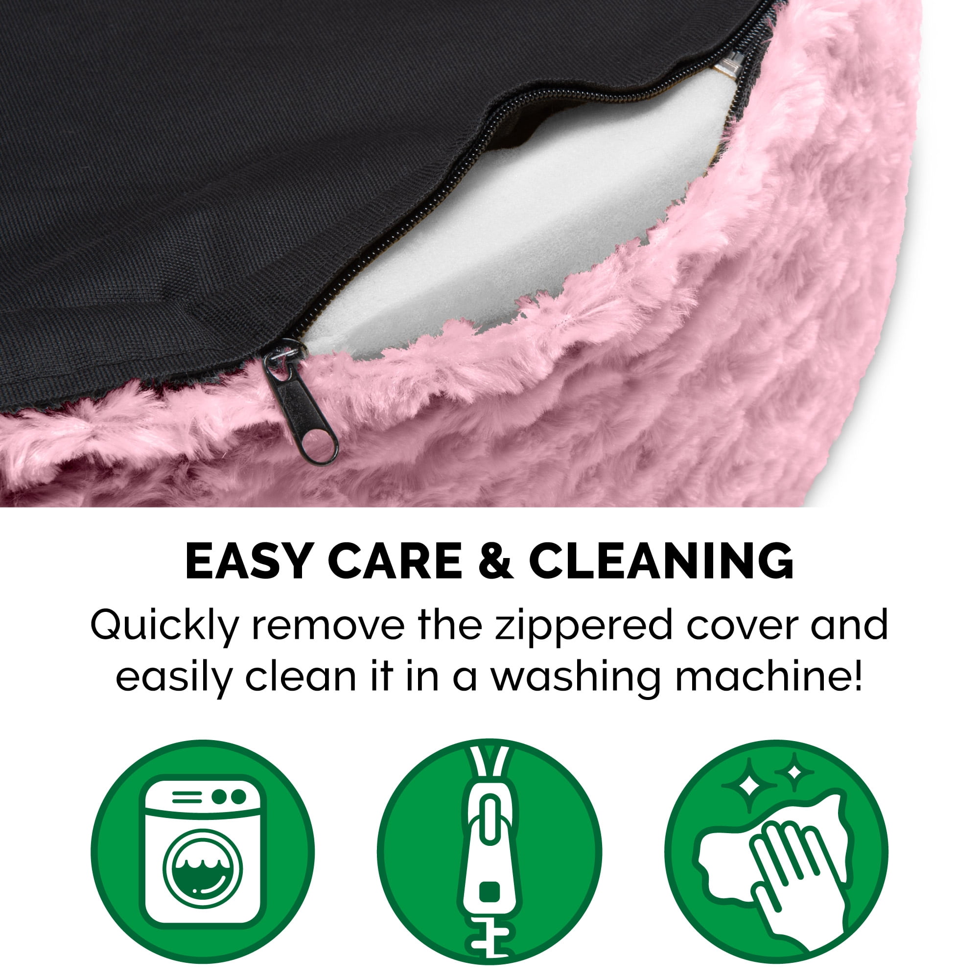 FurHaven Pet Products Ultra Plush Oval Pet Bed for Dogs & Cats - Strawberry, Large