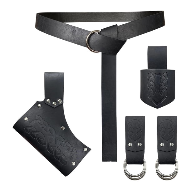 Conjunto de cinturón de caballero medieval, accesorio fotográfico, pretina, falda, caminata para juego de rol de vacaciones Estilo A
