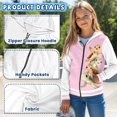 thumbnail image 6 of FUIALDOLG Boys Girls Fleece Hoodies Sea Turtle Pink Print Zipper Hoodie Casual Hooded Sweatshirts with Pocket Winter Coat Jacket for Age 11-13 Kids, 6 of 7