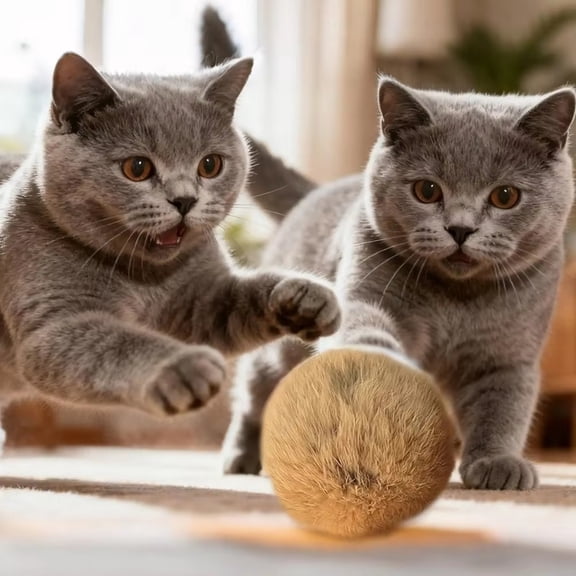 Cat Rabbit Hair Ball Toy - Catnip Gall Fruit, Interactive Teaser Stick for Self-Hi, Boredom Relief, Energy Consumption - Dini Pet Toy, for Cats