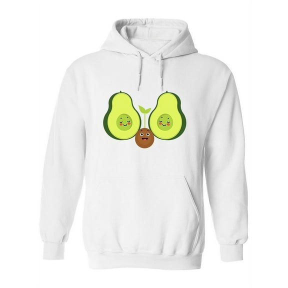 Green Colorful Avocado Face Hoodie Women -Image by Shutterstock, Female Large
