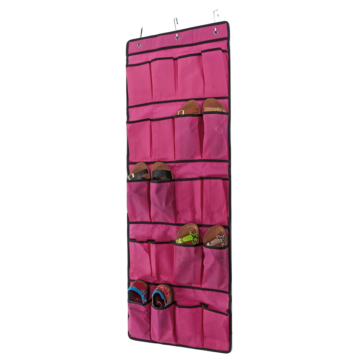 Over the Door Shoe Organizer 24 Mesh Pockets Nonwoven Over the Door