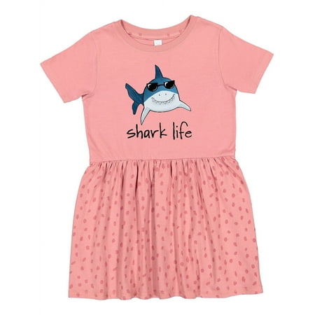 

Inktastic Shark Life Fun Shark with Sunglasses Girls Toddler Dress