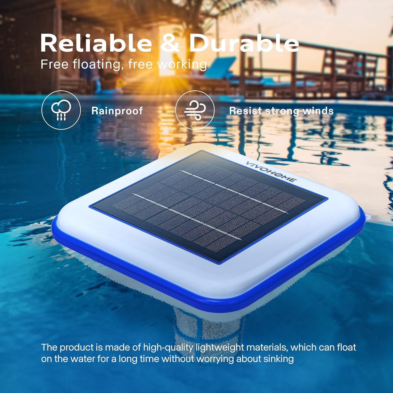 SPECSTAR Solar Pool Ionizer， Sun Shock & Water Purifier Automatic Pool Cleaner Up to 35,000 Gal - Square