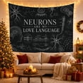 thumbnail image 3 of Neuron Love Quote on Black Chalkboard, Romantic Illustration for Neuron Fans, Brain Science Wall Art, Valentine'S Day Gift, Tapestry Wall Hanging for Bedroom and Study Room, 3 of 7