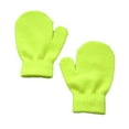thumbnail image 1 of 1 Pair Toddler Mittens Simple Solid Color Hand Warmers Winter Keeping-warm Cover Clothes Accessory Kids Mitten for Outdoor Fluorescent yellow, 1 of 6