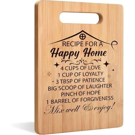 

Myst Design Cutting Board House Warming Gifts New Home 2024 New Home Gift Ideas Housewarming Gifts for New House Gifts for New Homeowners Recipe for a Happy Home Bamboo Cutting Boards for