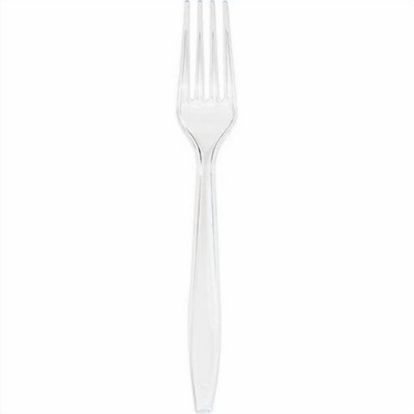 Club Pack of 600 Modern Clear Premium Heavy-Duty Plastic Party Forks