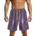 thumbnail image 2 of CIAKGIAF Men Shorts Outdoor Loose Workout Athletic Shorts,with Pockets Drawstring Purple Shorts,Size XXXL, 2 of 5