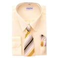 thumbnail image 3 of Berlioni Kids Boys Long Sleeve Dress Shirt With Tie and Hanky Off White, 3 of 3