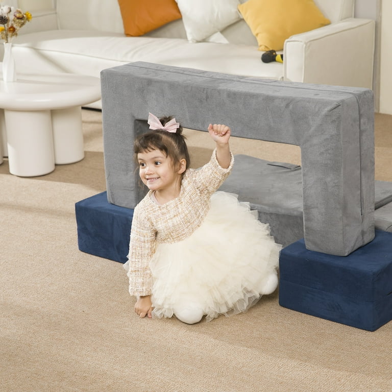 LOAOL 3-in-1 Multi-Functional Play Couch for Playroom, Kids Play