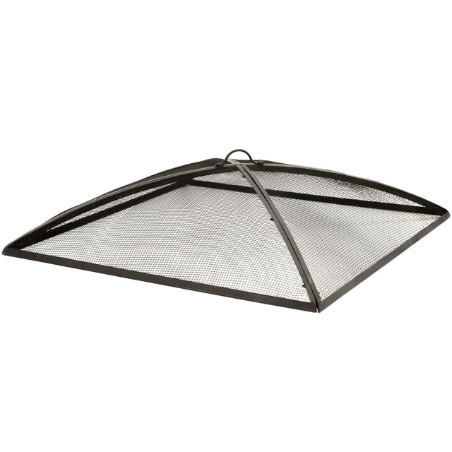 Sunnydaze Outdoor Steel Mesh Square Fire Pit Spark Screen Cover - Black - 40"