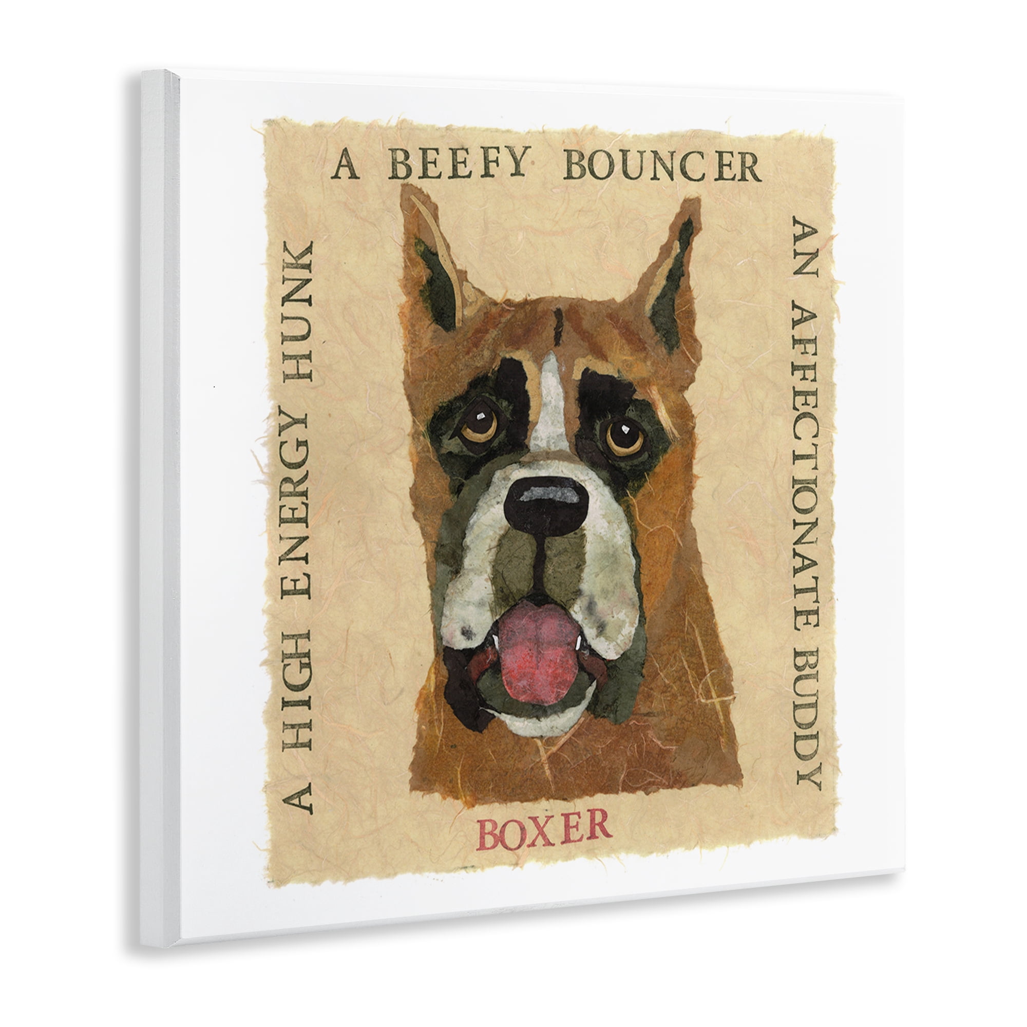 Stupell Industries Fun Boxer Pet Phrases Animals Painting Unframed Art Print Wall Art, 12 x 12