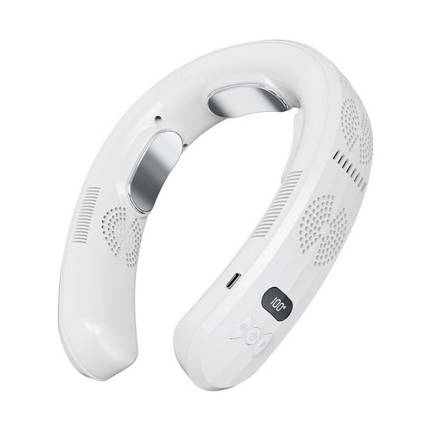 Matsuzay Ventilador de cuello, dispositivo de refrigeración, enfriador de aire, mano de obra, tamaño compacto, accesorios de oficina para Electrodomésticos Blanco