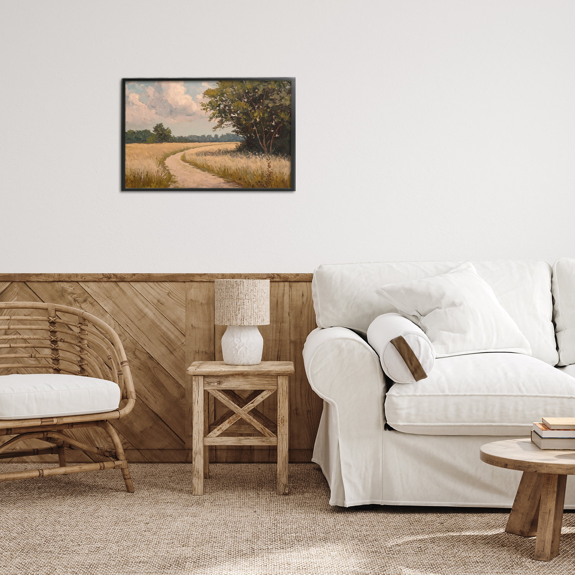 Stupell Industries Peaceful Thinking Path Black Framed Giclee Art, design by Petal Prints Design
