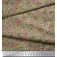 thumbnail image 2 of Soimoi Poly Georgette Fabric Leaves,Butterfly & Flower Floral Fabric Prints By Yard 52 Inch Wide, 2 of 3