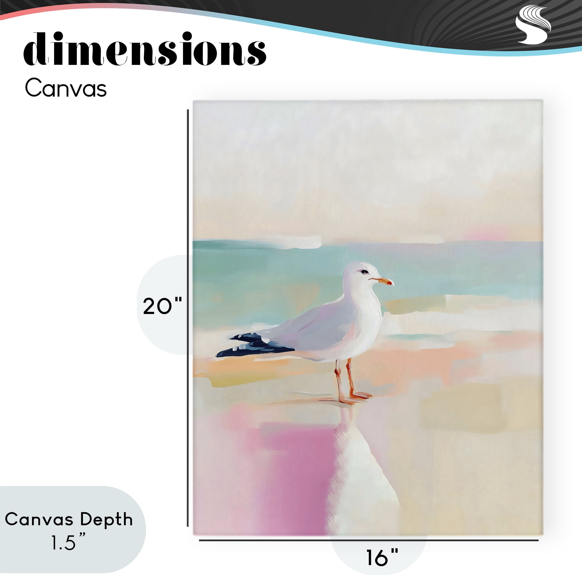 Stupell Industries Seagull Beach Tranquil Reflection Canvas Wall Art, design by The Prints Vibe