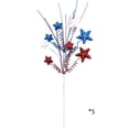thumbnail image 2 of huayou 5pcs Red White Blue Glitter Star Firework Floral Pick, Spiral Wire Stem for Independence Day Vase Filler Home Table Patriotic Party Decoration, 2 of 6