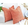 thumbnail image 5 of 12x20 Lumbar Pillow Covers Pack of 2 Orange Textured Chenille Solid Cushion Cases For Sofa Accent Chair Couch, Rectangular Small Pillowcases, 5 of 7
